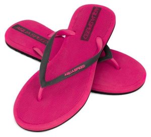 Japonki basenowe damskie Aqua Speed Genoa. Czarne klapki Aqua-Speed, bez wzorów, z materiału, bez obcasa. Za 47,99 zł.