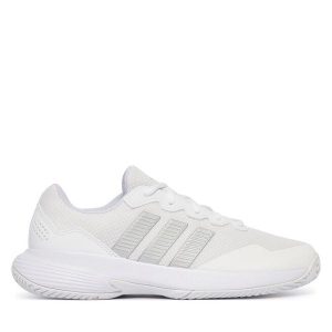 Buty do tenisa adidas. Białe buty sportowe ADIDAS, bez wzorów, bez zapięcia, tenisowe. Za 319,99 zł.