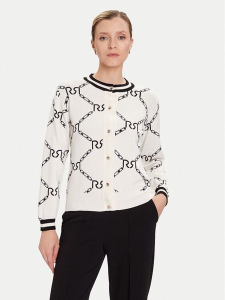 Rinascimento Kardigan CFM0012074003 Biały Regular Fit. Białe kardigany Rinascimento, z wiskozy. Za 246,99 zł.