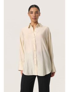 SAINT TROPEZ Bluzka "Leodora" w kolorze kremowym rozmiar: XL. Brązowe bluzki Saint Tropez, xl, bez wzorów, bez kołnierzyka, bez ramiączek. Za 123,53 zł.
