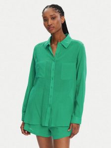 Seafolly Koszula Breeze 55428-TO Zielony Regular Fit. Zielone koszule Seafolly, s, bez wzorów, z bawełny, bez kołnierzyka, bez ramiączek. Za 299,99 zł.