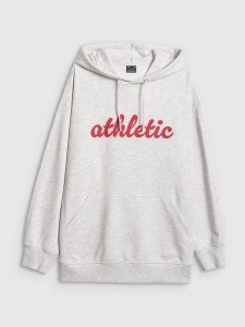 4F Bluza dresowa loose z kapturem damska - szara XL. Szare bluzy 4f, xl, bez wzorów, z bawełny, z kapturem. Za 179,99 zł.