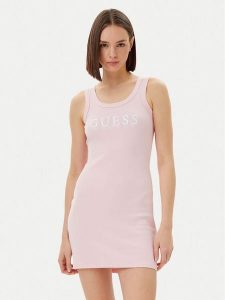 Guess Sukienka codzienna V5GK06 K8RT2 Różowy Slim Fit. Czerwone kombinezony Guess, xl, z aplikacjami, z wiskozy, bez kołnierzyka, bez ramiączek. Za 149,99 zł.