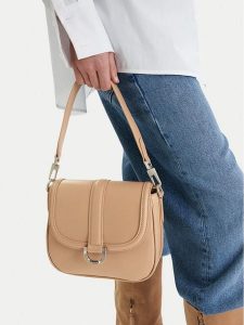 Badura Torebka CEO-ADI-LDA8572 Beżowy. Brązowe torebki klasyczne Badura, bez wzorów, z materiału, bez dodatków. Za 199,99 zł.