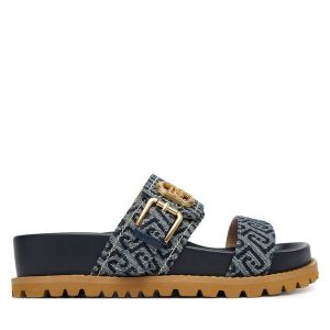 Klapki Liu Jo. Niebieskie klapki Liu Jo, bez wzorów, bez obcasa. Za 469,99 zł.