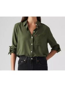 Levi's Koszula w kolorze khaki rozmiar: L. Brązowe koszule Levi's®, l, bez wzorów, z wiskozy, bez kołnierzyka, bez ramiączek. Za 124,95 zł.
