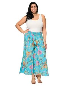 Aller Simplement Spodnie w kolorze turkusowym ze wzorem rozmiar: 50-58. Niebieskie spodnie z wysokim stanem Aller Simplement, bez wzorów, z bawełny, z podwyższonym stanem. Za 78,99 zł.