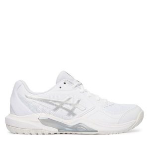 Buty do tenisa Asics. Białe buty sportowe ASICS, bez wzorów, bez zapięcia, tenisowe. Za 309,99 zł.