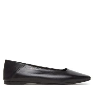 Baleriny Calvin Klein. Czarne balerinki Calvin Klein, bez wzorów, bez obcasa, bez zapięcia. Za 279,99 zł.