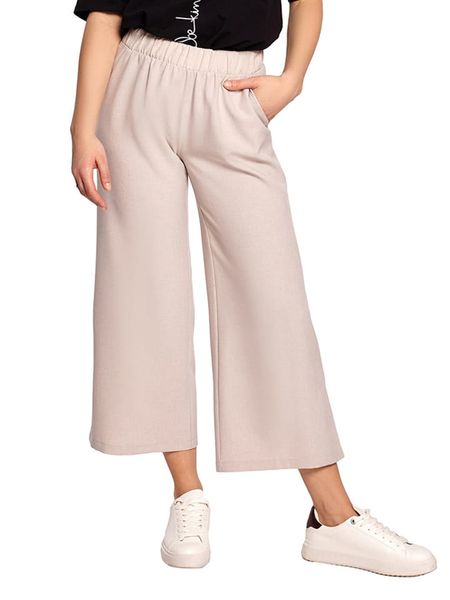 Be Wear Kuloty w kolorze beżowym rozmiar: M. Brązowe spodnie z wysokim stanem Be Wear, bez wzorów, z podwyższonym stanem. Za 79,21 zł.