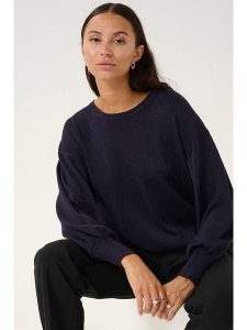 Kaffe Sweter "Regina" w kolorze fioletowym rozmiar: XL. Różowe swetry oversize Kaffe, xl, bez wzorów, bez ramiączek. Za 96,60 zł.
