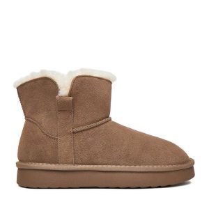 Śniegowce Lasocki. Brązowe buty zimowe Lasocki, bez obcasa, bez zapięcia. Za 219,99 zł.