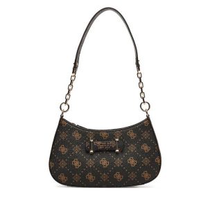 Torebka Guess. Brązowe torebki klasyczne Guess, z aplikacjami, bez dodatków. Za 549,99 zł.