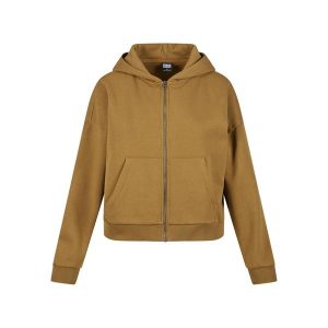 Damska Bluza Z Kapturem Z Pełnym Zamkiem Błyskawicznym. Zielone bluzy Urban Classics, xl, bez wzorów, z kapturem. Za 229,99 zł.