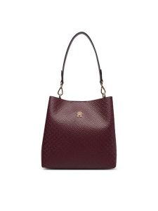 Tommy Hilfiger Torebka Th Icon Shoulder Bag Mono AW0AW19000 Bordowy. Czerwone torebki klasyczne TOMMY HILFIGER, bez wzorów, ze skóry, bez dodatków. Za 649,99 zł.