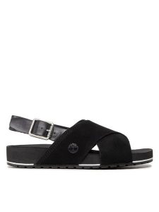 Timberland Sandały Malibu Waves Basic X Trap TB0A41KQ0151 Czarny. Czarne sandały Timberland, bez wzorów, ze skóry, bez obcasa, na płaskiej podeszwie, bez zapięcia. Za 249,99 zł.