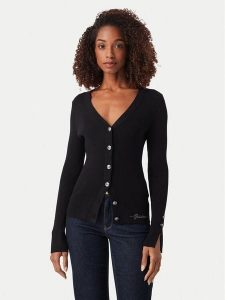 Guess Kardigan W6YR11 Z0950 Czarny Slim Fit. Czarne kardigany Guess, z wiskozy. Za 394,99 zł.