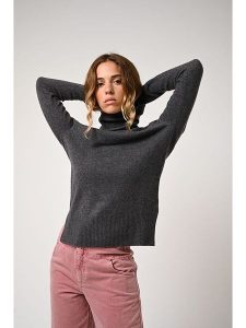 AUTHENTIC CASHMERE Kaszmirowy golf "Fornet" w kolorze antracytowym rozmiar: L. Czarne golfy AUTHENTIC CASHMERE, bez wzorów, z kaszmiru. Za 367,14 zł.