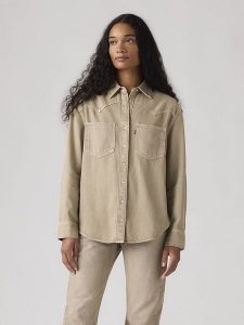 Levi's Koszula "Teodora" w kolorze beżowym rozmiar: M. Brązowe koszule Levi's®, m, bez wzorów, z bawełny, bez kołnierzyka, bez ramiączek. Za 175,31 zł.