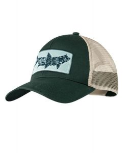 Czapka z daszkiem BUFF EXPLORE TRUCKER CAP SALT. Zielone czapki Buff, bez wzorów, z bawełny, casualowe. Za 99,99 zł.