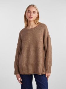 Pieces Sweter w kolorze jasnobrązowym rozmiar: XL. Brązowe swetry oversize Pieces, xl, bez wzorów, bez ramiączek. Za 127,35 zł.
