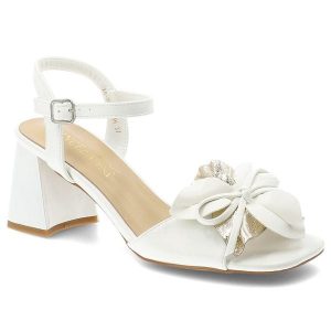 Sandały damskie Vinceza, cholewka ze skóry ekologicznej odkryty przód elegancki fason na stabilnym obcasie, białe, 20283. Białe sandały VINCEZA, bez wzorów, ze skóry ekologicznej, bez obcasa, na obcasie, bez zapięcia. Za 139,00 zł.