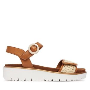 Sandały Ara. Brązowe sandały Ara, bez wzorów, bez obcasa, na płaskiej podeszwie, bez zapięcia. Za 429,99 zł.