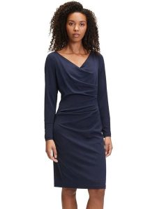 Vera Mont Sukienka w kolorze granatowym rozmiar: 42. Niebieskie sukienki Vera Mont, bez wzorów, bez kołnierzyka, bez ramiączek, midi. Za 205,93 zł.