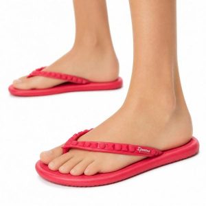 Japonki damskie Ipanema 27130 MEU SOL AD. Czerwone klapki Ipanema, bez wzorów, z materiału, bez obcasa. Za 39,00 zł.