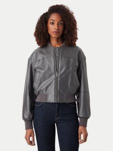 Guess Jeans Kurtka bomber W6YL01 W2525 Szary Regular Fit. Szare kurtki Guess Jeans, s, z aplikacjami, z jeansu, bez kaptura. Za 584,99 zł.