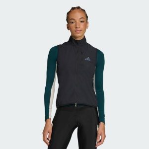 Bezrękawnik Essentials Windproof. Czarne kamizelki ADIDAS, uniwersalny, bez wzorów, bez kołnierzyka, bez ramiączek, bez kaptura. Za 299,00 zł.