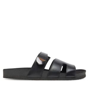Klapki Lasocki. Czarne klapki Lasocki, bez wzorów, bez obcasa. Za 139,99 zł.