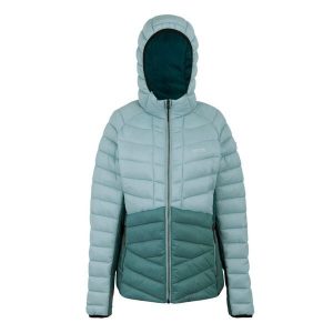 Kurtka damska przejściowa ocieplana z kapturem Dalent. Niebieskie kurtki Regatta, bez wzorów, z puchu, z kapturem. Za 349,99 zł.