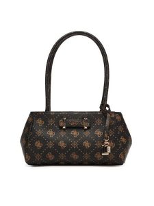 Guess Torebka Carrie Logo HWGP98 98080 Brązowy. Brązowe torebki klasyczne Guess, z aplikacjami, ze skóry, bez dodatków. Za 639,99 zł.