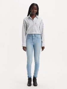 Levi's Dżinsy "721" - Skinny fit - w kolorze błękitnym rozmiar: W30/L30. Niebieskie jeansy Levi's®, z aplikacjami, z podwyższonym stanem. Za 176,91 zł.