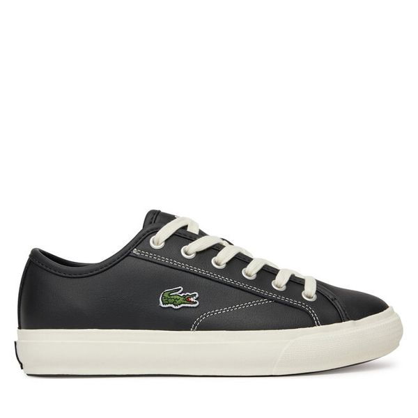 Tenisówki Lacoste. Czarne trampki Lacoste, bez wzorów, bez zapięcia. Za 279,99 zł.