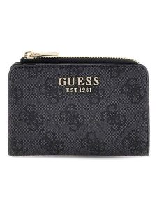 Guess Portfel w kolorze antracytowym - 12 x 8 x 25 cm rozmiar: onesize. Czarne portfele Guess, z aplikacjami, z materiału. Za 219,08 zł.