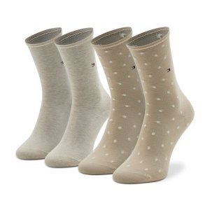 Skarpety długie Tommy Hilfiger. Brązowe skarpetki TOMMY HILFIGER, bez wzorów. Za 59,99 zł.