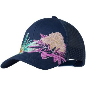 Czapka z daszkiem BUFF EXPLORE TRUCKER CAP SATRY INDIGO. Niebieskie czapki Buff, bez wzorów, sportowe. Za 109,99 zł.