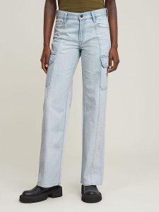 G-Star Dżinsy - Loose fit - w kolorze błękitnym rozmiar: W30/L34. Niebieskie jeansy G-Star, z aplikacjami, ze skóry, z podwyższonym stanem. Za 239,99 zł.