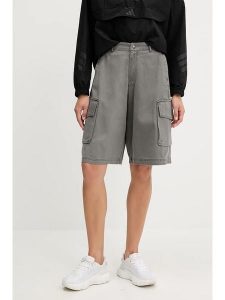Adidas Bermudy dżinsowe - Loose fit - w kolorze szarym rozmiar: 34. Szare szorty ADIDAS, bez wzorów, z bawełny, z podwyższonym stanem. Za 140,53 zł.