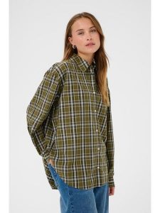 Kaffe Koszula w kolorze khaki rozmiar: 36. Brązowe koszule Kaffe, bez wzorów, bez kołnierzyka, bez ramiączek. Za 152,99 zł.