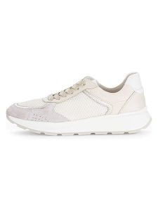 Gabor Skórzane sneakersy w kolorze kremowym rozmiar: 37,5. Brązowe trampki Gabor, bez wzorów, z materiału, bez zapięcia. Za 201,55 zł.