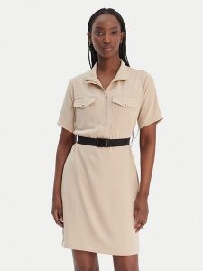 Liu Jo Sport Sukienka codzienna TA6020 TS923 Beżowy Regular Fit. Brązowe sukienki Liu Jo Sport, na co dzień, l, bez wzorów, z syntetyku, sportowe, bez kołnierzyka, bez ramiączek, proste. Za 689,99 zł.