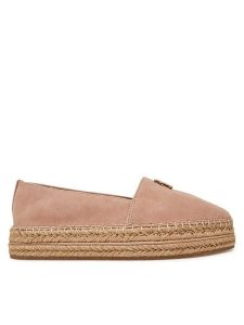 Tommy Hilfiger Espadryle Suede Platform Espadrille FW0FW08586 Beżowy. Brązowe espadryle TOMMY HILFIGER, bez wzorów, ze skóry, bez obcasa. Za 279,99 zł.