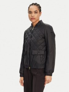 Geox Kurtka bomber Amabel W5520F T3132 F9000 Czarny Regular Fit. Czarne kurtki Geox, bez wzorów, z syntetyku, bez kaptura. Za 439,99 zł.