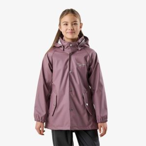 Kurtka przeciwdeszczowa turystyka junior Swedemount Väderöarna Coat wodoodporna. Fioletowe kurtki SWEDEMOUNT, m, bez wzorów, bez kaptura. Za 199,99 zł.
