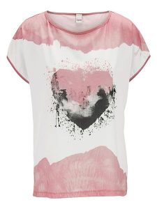 Heine Koszulka w kolorze jasnoróżowo-białym rozmiar: 42. Różowe bluzki Heine, bez wzorów, bez kołnierzyka, bez ramiączek. Za 109,95 zł.