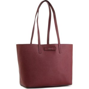 Torebka DKNY - Brayden Md Rvrsbl Tote R83AZ757 Blood Rd/Wr Gry XOG. Czerwone shopper bag marki DKNY, ze skóry ekologicznej. W wyprzedaży za 449,00 zł.