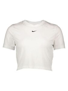 Nike Sportswear Koszulka "Essential" w kolorze białym rozmiar: L. Białe bluzki Nike Sportswear, l, bez wzorów, bez kołnierzyka, bez ramiączek. Za 87,81 zł.